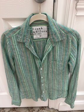 Frank & Eileen Mint Green Multi-Stripe Button Shirt
